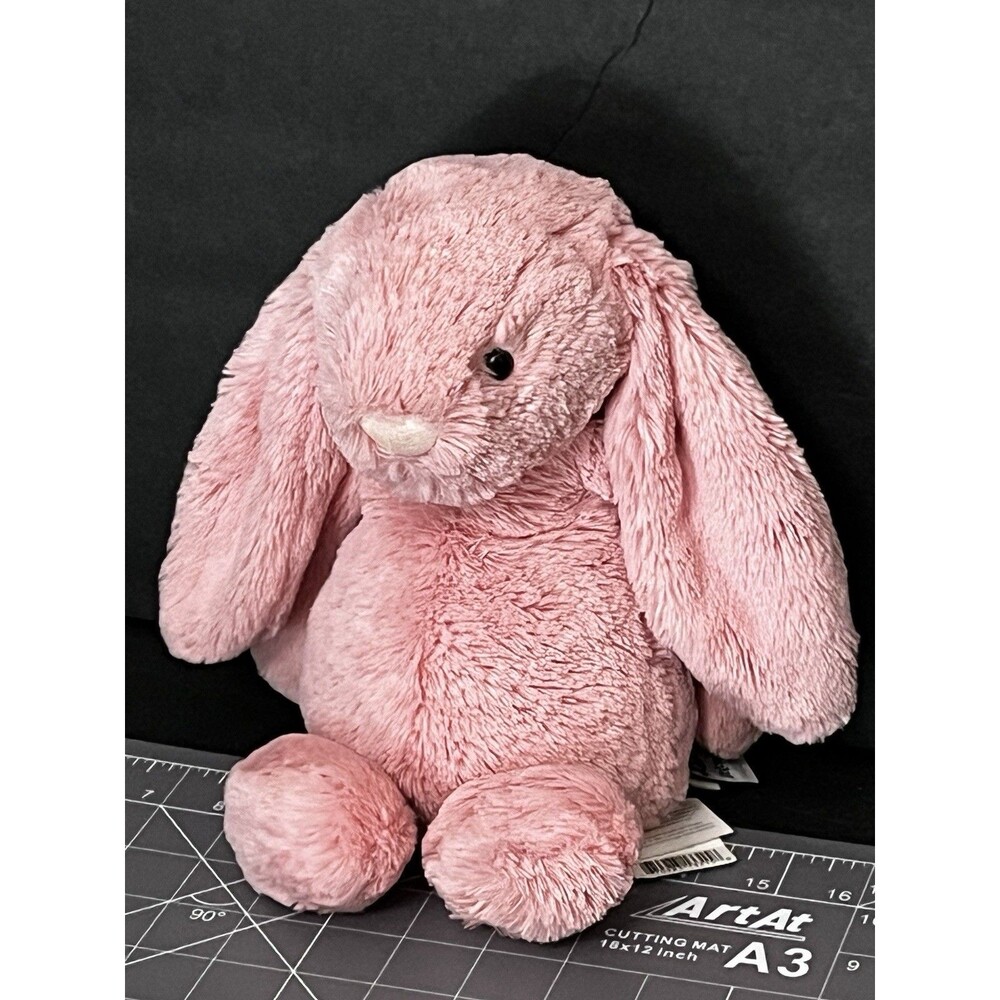 JELLYCAT Pink Bashful Bunny PETAL 12” Stuffed Animal Toy Retired NEW TAG BENT